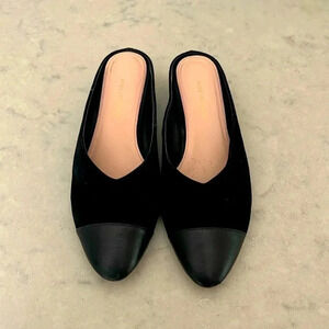 Avec Les Filles Suede Mules Black Suede Leather Toe 7